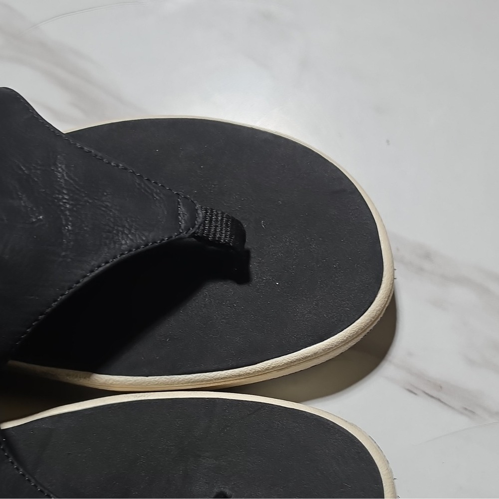 Time And Tru Women's Black Synthetic Thong Slip On Sandals Size 8 - Picture 4 of 5